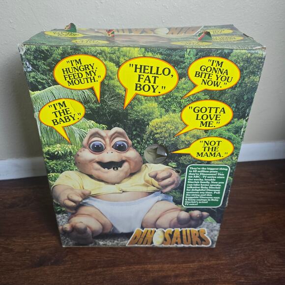Vintage 1991 Hasbro Dinosaurs Talking Baby Sinclair Plush Toy In Box RARE WORKS - Picture 6 of 9